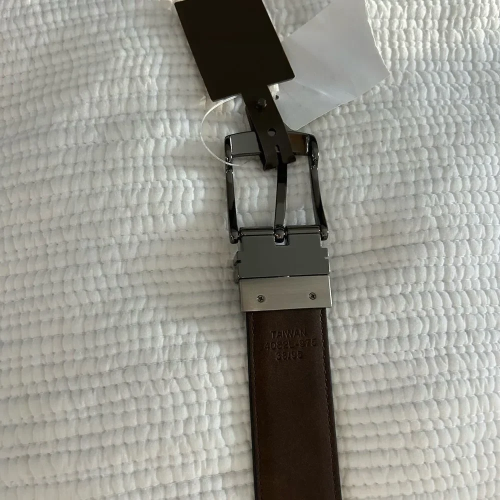 NEW Boconi Reversible Leather Belt in Black Brown Mens Size 38